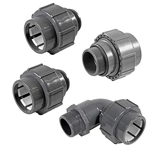 Peraqua Pool-Anschluss-Set Flexfit Fittinge Ø 50mm - Ersatzteile für Poolfilter & Poolpumpen, 3 Stück FlexFit Übergangsverschraubung für einfache und sichere Verbindungen.