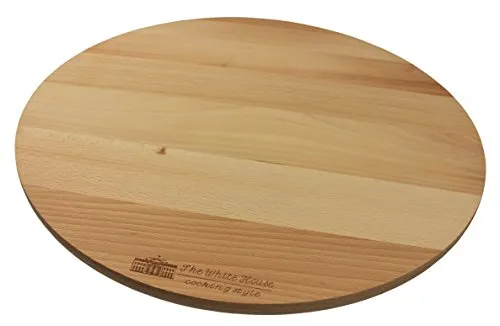 EFO Drehteller Holz 45 cm | Drehplatte aus natürlichem Buchenholz für rustikales Servieren | Rundes Drehtablett ideal für Pizza, Kuchen und Torten | Drehbare Servierplatte für stilvolle Präsentation