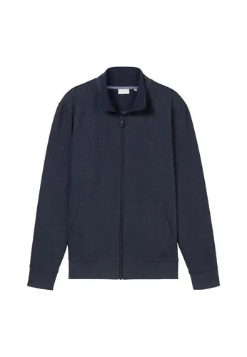 Tom Tailor Herren Sweatshirtjacke mit Stehkragen, Sky Captain Blue White Melange, XXXL - Stylische Sweatshirtjacke mit praktischen seitlichen Eingriffstaschen und aufgerautem Innenfutter für optimalen Tragekomfort. Ideal für entspannte Freizeitlooks.