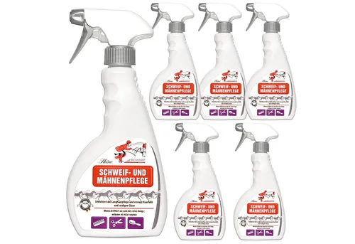 Silberkraft Fellpflege Schweif- und Mähnenpflegespray für strahlend schönes Pferdehaar, 500 ml - Effektives Pflegespray für Schweif und Mähne, das das Entwirren erleichtert und Schmutzansammlungen vorbeugt. Ideal für die Pflege deines Pferdes und sorgt für glänzendes, gepflegtes Haar.