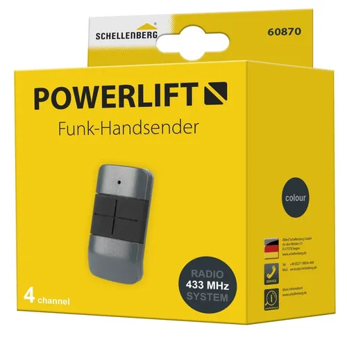 Schellenberg Funk-Handsender Powerlift 4-Kanal für Garagentore - Garagentorantriebe, praktischer 4-Kanal Funk-Handsender für die bequeme Steuerung mehrerer Garagentore.