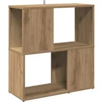 vidaXL Bücherregal mit 2 Böden - Standregal aus langlebigem Holzwerkstoff, ideal als Raumteiler für Wohnzimmer oder Büro, bietet reichlich Stauraum und minimalistisches Design.