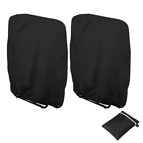 Klappstühle Schutzhülle, 2 Stück Gartenstühle Abdeckung - Grill-Abdeckhauben, winddicht und UV-beständig aus 210D Oxford Material, schützt Ihre Gartenmöbel effektiv und kommt mit praktischer Aufbewahrungstasche.