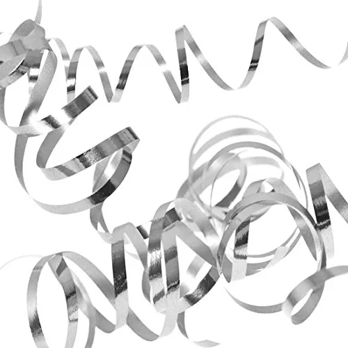 NET TOYS 3 Set Luftschlangen Sparpack Papierschlangen Silber metallic Party Streamers Silvester Deko