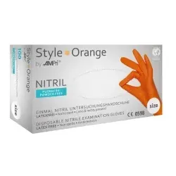 Style Orange Nitrilhandschuhe, puderfrei, orange 01188-XS , 1 Packung = 100 Stück, Größe XS