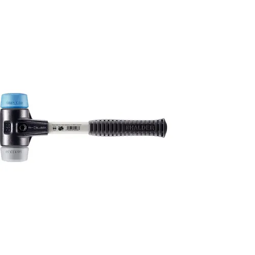 HALDER SIMPLEX-Schonhammer 3713.050 - Geräuscharm und Abriebfrei - Hämmer für empfindliche Materialien, mit austauschbaren Einsätzen TPE-soft und TPE-mid, ideal für Gartenbau, Fliesenlegen und Möbelbau. Hohe Stabilität und Schlagkraft dank verstärktem Gehäuse und Fiberglasstiel.