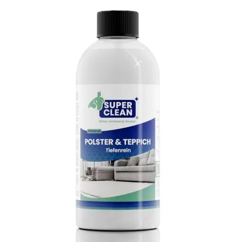 SUPER CLEAN Teppich Tiefenrein Polsterreiniger Konzentrat 500 ml - Teppichreiniger für Polster, Teppichböden und Autositze. Entfernt Verschmutzungen und Gerüche, ideal für Nassreiniger-Geräte und reicht für bis zu 200 m².