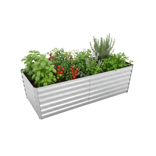 Hochbeet aus Metall für Garten und Balkon - Robustes Hochbeet aus Eisen, ideal für Gemüse und Blumen. Mit 180 cm Breite und 57 cm Höhe bietet es viel Platz für kreative Gartenprojekte.