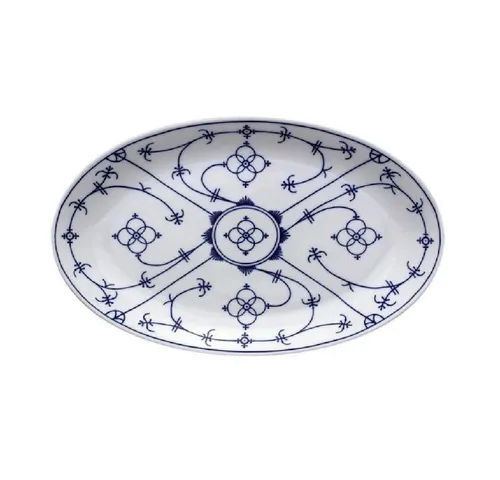 Winterling® Porzellan Germany Servierplatte Winterling Indischblau Servierplatte oval 28cm, Porzellan, (Packung)