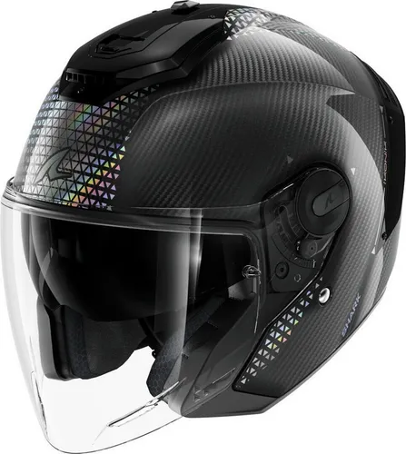 Shark RS Jet Carbon Ikonik Jethelm, schwarz-silber, Größe M von Shark Helmets