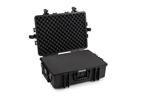 B&W Transportkoffer Outdoor - Typ 6500 Schwarz - mit Würfelschaum - wasserdicht nach IP67 Zertifizierung, staubdicht, bruchsicher und unverwüstlich