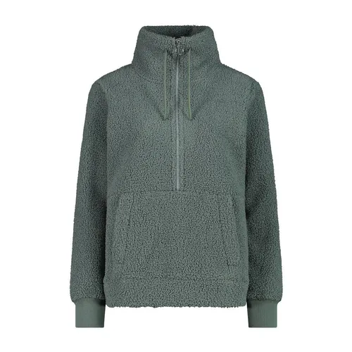 CMP Damen Pullover XL - Grün - Funktionsjacke aus High-Loft Fleece, super gemütlich mit entspanntem Schnitt für wohlige Wärme und hohen Tragekomfort im Alltag.