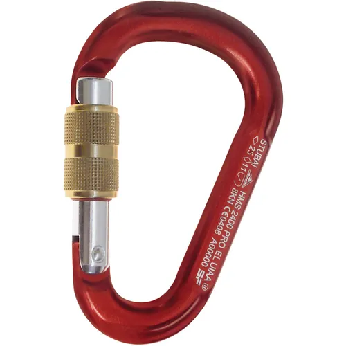 STUBAI HMS Karabiner Rot | Robuster Schraubkarabiner mit Easylock-Verschluss