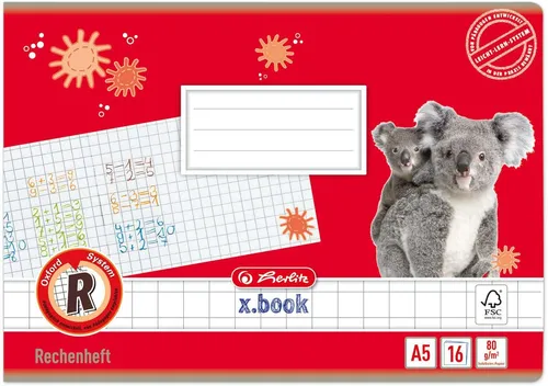 Herlitz Rechenheft A5 quer Lineatur R, 16 Blatt
