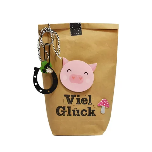 WUNDERTÜTE GESCHENKTÜTE VIEL GLÜK SCHWEINCHEN MIT PILZ VON WUNDERLE NEU OVP