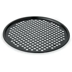 WAS Germany - Pizzablech mit PTFE-Antihaftbeschichtung,  Ø 37 cm, Perforierung Ø 9 mm, Stahl