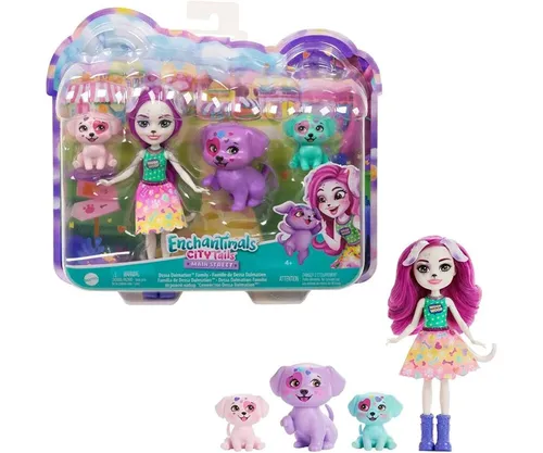 MATTEL Enchantimals Puppen Dalmatina Spieleset Set Hunde Welpen Puppe Mädchen
