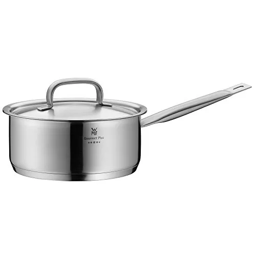WMF Kasserolle Gourmet Plus 20 cm - Kochtopf aus Cromargan Edelstahl 18/10, hitzebeständig bis 250°C, ideal für alle Herdarten. Perfekte Wärmeverteilung und Dampföffnung für kontrolliertes Kochen.