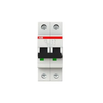 ABB Sicherungsautomat S202-C10 10A 2p - Schutzschalter mit 6kA Nennschaltvermögen, ideal für zuverlässigen Schutz in Wohn- und Gewerbeinstallationen.