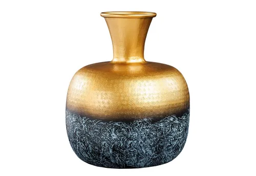 riess-ambiente Tischvase ABSTRACT ORIENT 40cm gold - Tischvase aus hochwertiger Metall-Aluminium-Legierung, handgefertigt mit einzigartigem Hammerschlag-Design und kunstvoller Patina – ideal für einladende Wohnräume.