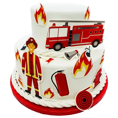 Fondant Kuchen-Tattoo - Feuerwehr von Tortenbilddruckerei