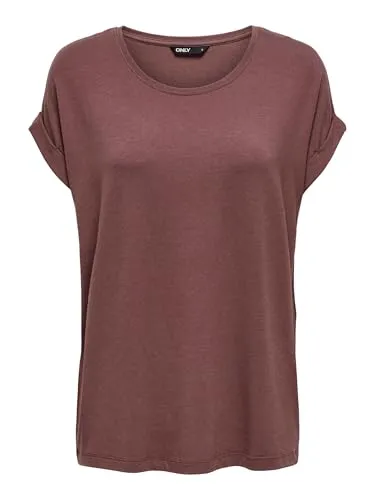 ONLY Damen Onlmoster S/S O-Neck Top Noos JRS, Rosa (Rose Brown), S