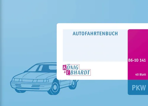 10X König & Ebhardt 8610141 Fahrtenbuch, A6 quer, 40 Blatt, hochglanzlackierter