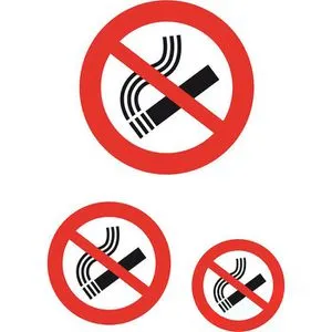 Herma Hinweisetiketten 5736, Nicht rauchen, Ø 31 bis 58mm, selbstklebend, wetterfest, 3 Stück