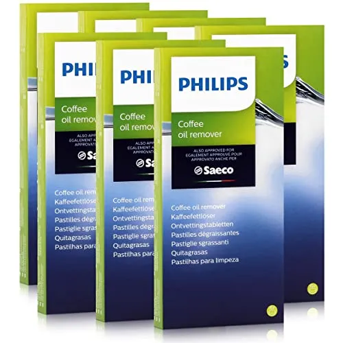 Philips Saeco CA6704/10 Kaffeefettlöser - 6 Tabletten für optimale Leistung - Entkalkung & Reinigung für Kaffee- & Espressomaschinen, entfernt Kaffeefettreste und verlängert die Lebensdauer Ihres Geräts für besten Geschmack und volles Aroma.