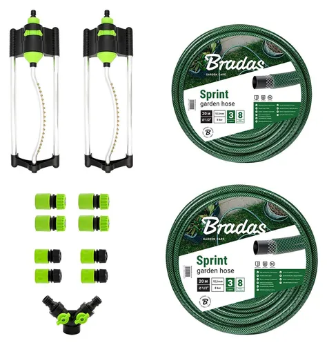 1/2 Zoll Gartenbewässerungsset mit Viereckregner - Ideal für die bedarfsgerechte Bewässerung Ihres Gartens! Dieses Set umfasst Sprinkler und Schläuche für eine effektive Flächenberegnung. Einfaches Stecksystem ermöglicht schnelle Verbindungen.