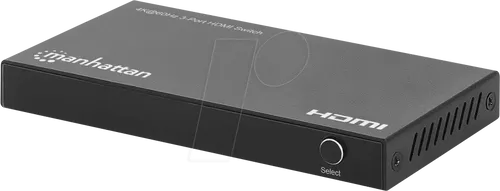 MANHATTAN 4K 60Hz 3-Port HDMI-Switch - Standlautsprecher mit hochwertigem 3-Port HDMI-Switch, unterstützt 4K-Auflösung und 60Hz Bildwiederholrate für gestochen scharfe Bilder und beeindruckenden Klang.