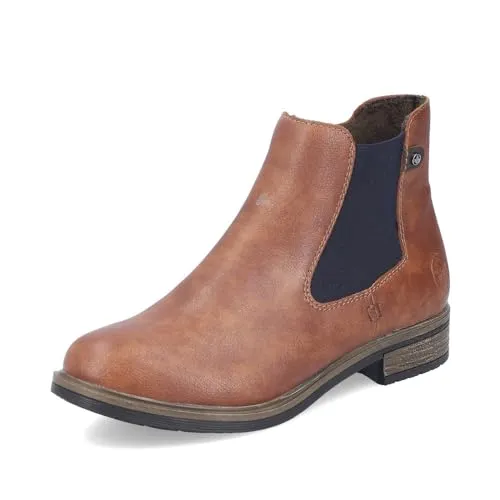 Rieker Damen Chelsea Boots 72254 - Wanderschuhe mit bequemem Blockabsatz und praktischen Reißverschluss, ideal für den Übergang und vielseitig kombinierbar.