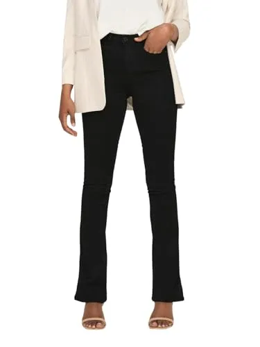 ONLY Female Flared Fit Jeans ONLROYAL - Hohe Taille Flared Jeans aus 69% Baumwolle und 29% recyceltem Polyester, ideal für einen modischen Look und hohen Tragekomfort.