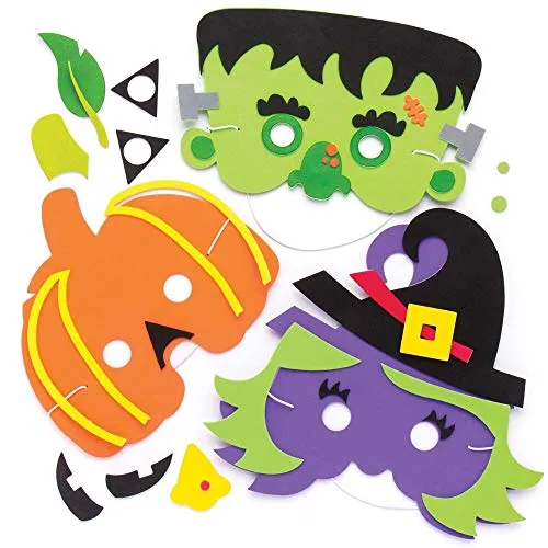 Baker Ross Halloween-Masken-Set (4 Stück) für Kinder, Halloween, Kunst und Handwerk
