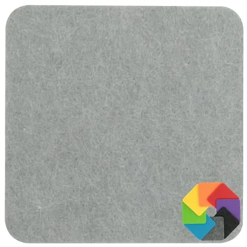 Design Filz Untersetzer eckig - 25x25cm in grau-beige für Glas, Getränke, Bar, Tasse, Vase
