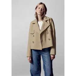 Street One Studio Damen F101160 Kurzer Trenchcoat - Modischer Begleiter in Rich Sand, Größe 46 - Funktionsjacken mit Reverskragen und Knopfleiste, aus weichem Materialmix, ideal für stilvolle Outfits und vielseitige Kombinationsmöglichkeiten.