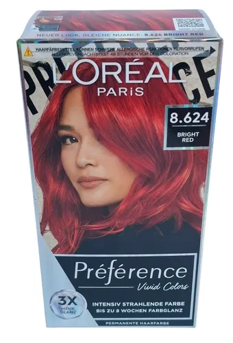 L'Oréal Paris 8.624 Bright Red permanente Haarfarbe