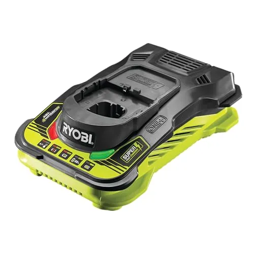 Ryobi RC18150 ONE+ - Schnellladegerät für 18V Akkus, 60 Min. Ladezeit und intelligente Überwachung für lange Lebensdauer