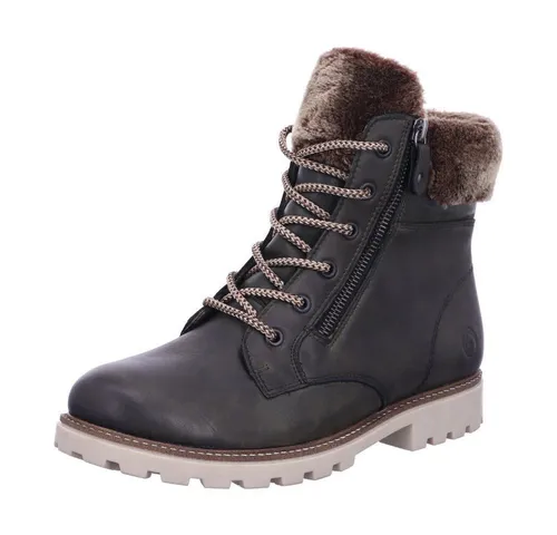 Remonte Damen Schnürstiefeletten 32303937303836 Grün 36 EU - Stylische Schnürstiefeletten aus hochwertigem Glattleder mit dekorativem Reißverschluss und Lammfell. Individuell anpassbare Schnürung und leichter Einstieg dank Innenreißverschluss. Bequem gepolsterte, herausnehmbare Decksohle.