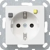 Gira 267703 FI-Schutzsteckdose 30 mA - Steckdosen & Zubehör mit erhöhtem Berührungsschutz (Safety Plus) in reinweiß glänzend, ideal für Sicherheit in Haushalten und Büros.