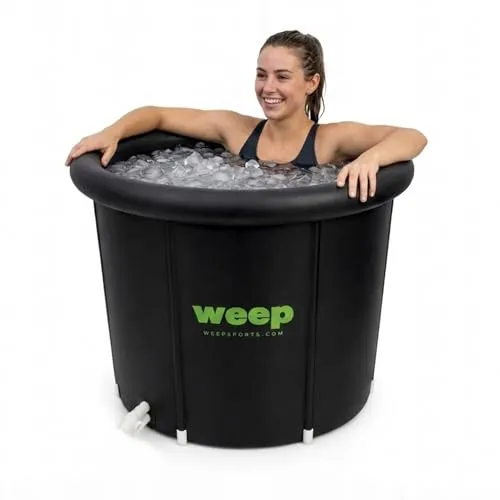 weep Eisbaden Tonne XL 80cm Ø, Eistonne mit UV-Schutz Deckel