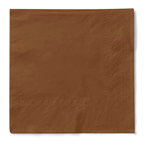 MANK Serviette in BRONZE (einseitig farbig) aus 3-lagigem Tissue, 33x33 cm, 1/4 Falz, 100 Stück, elegante Papierservietten für Hochzeit, Party, Gastronomie & Events