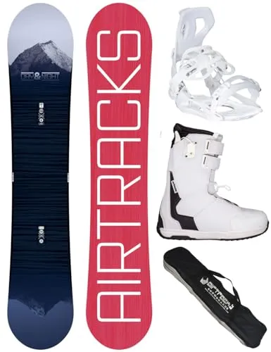 Airtracks Damen Snowboard-Set Freestyle Freeride Day&Night Lady Rocker 144 + Snowboard Bindung Master W + Snowboardboots Master QL W 39 + Sb Bag