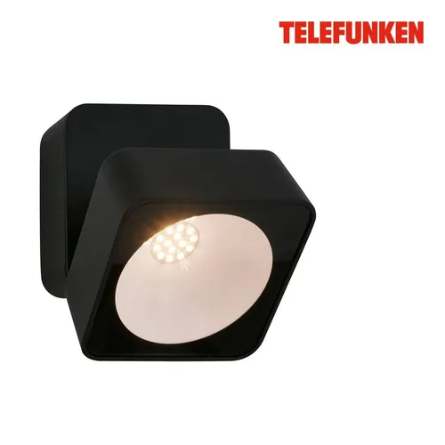Telefunken LED Wandlampe, Schwarz - Wetterfeste LED Wandlampe mit Spritzwasserschutz, 800 Lumen für gemütliches Licht und modernes Design, ideal für Außenbereiche