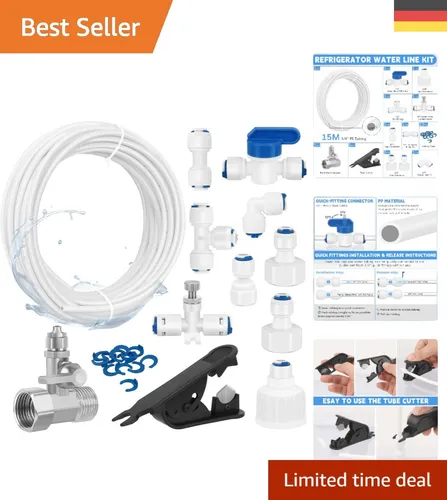 Installationsfreundliche Wasserzulaufleitung mit einem 12-teiligen Zubehörset