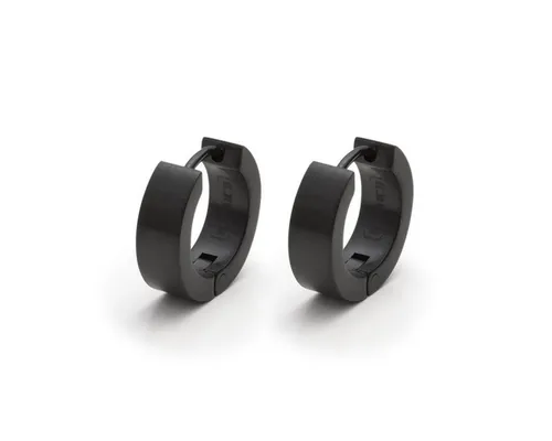 Produktbild Monomania Klapp-Creolen Ohrringe Herren aus Edelstahl Schwarz 30005
