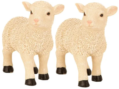 Geschenkestadl Tierfigur 2 Stück Lamm Lammfiguren Lämmer 19cm Frühling Garten Dekoration Ostern (2 St)