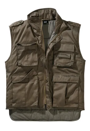 Brandit Ranger Vest in Olive, Größe 5XL - Herren-Westen mit 21 großen Taschen, ideal für Outdoor-Aktivitäten; bequemer Schnitt und angenehmes Baumwollfutter sorgen für besten Tragekomfort.