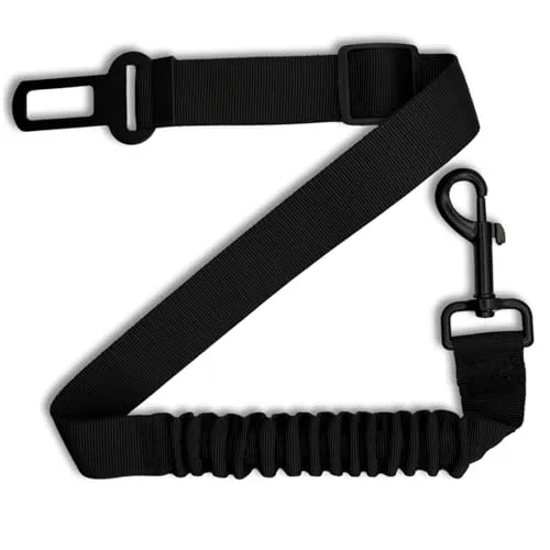 EASERIA Hundegurt fürs Auto, Premium Hunde Anschnallgurt, Elastische Hund Sicherheitsgurt mit Rückdämpfung, Verstellbare Länge 54-72- 90cm, für Kleine und Mittlere Hunde und Alle Autotypen, Schwarz