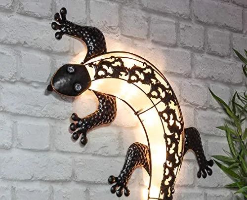 Spetebo Solar Wandbild Gecko in bronze von Spetebo